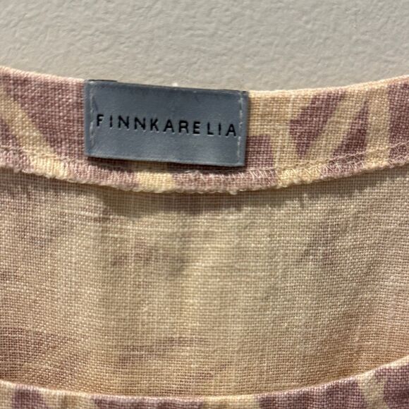 Finnkarelia Floral Patterned Flax Linen Mini Dress/ Tunic size Small - Picture 2 of 10